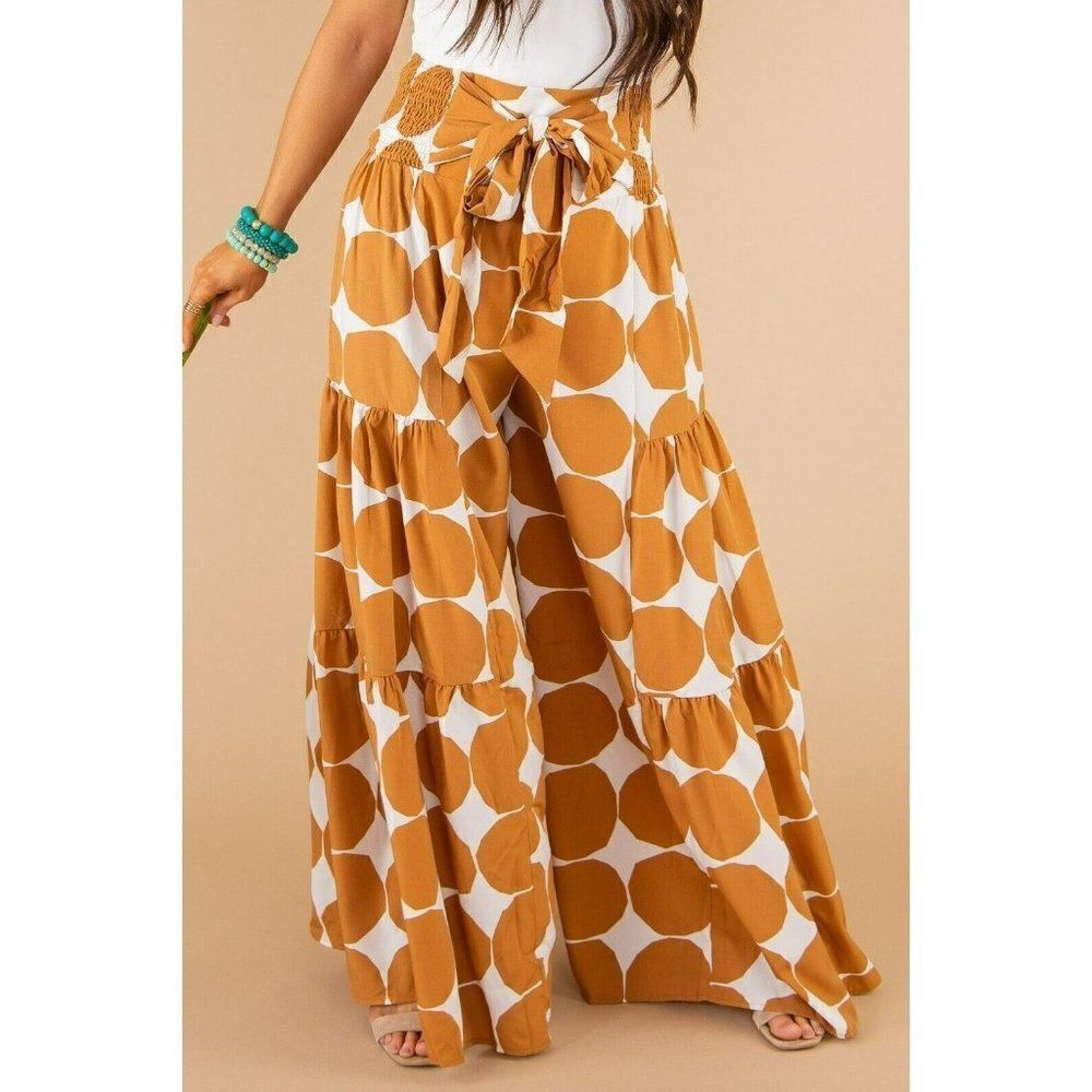 Jodifl Connect the Dots Palazzo Pants in Toffee B9350